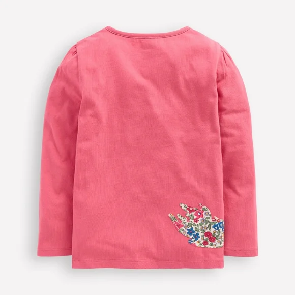 Mini Boden | NWT Long Sleeve Superstitch Horse T-Shirt Pink Size 7-8 Years - Picture 2 of 7